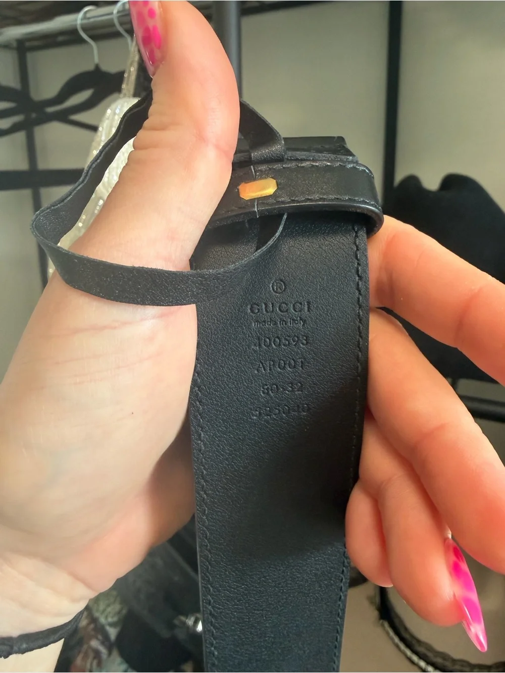 Gucci Black Leather Belt with Gold Double G Buckle
